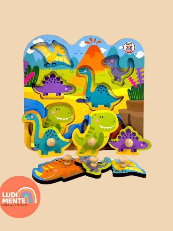 Juego de encastres. Dinosaurios.